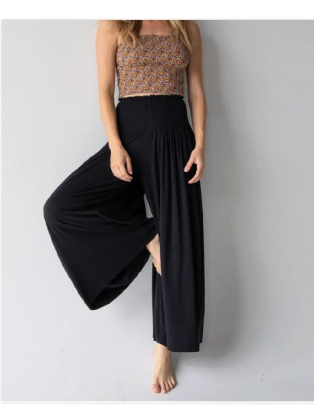 Natural Life Palazzo Pants Wide Leg Crop NWT Classic Black Size XXL Buttersoft